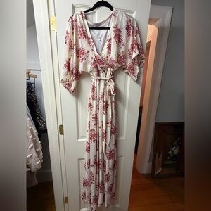 NWT Baltic Born Red and cream Floral Maxi Dress